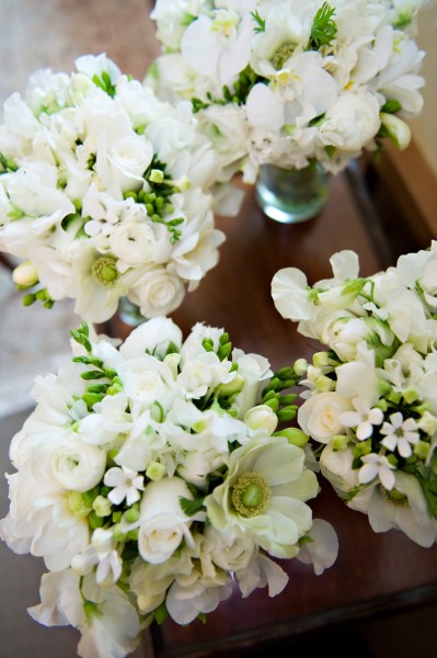 White Bridesmaid Bouquets