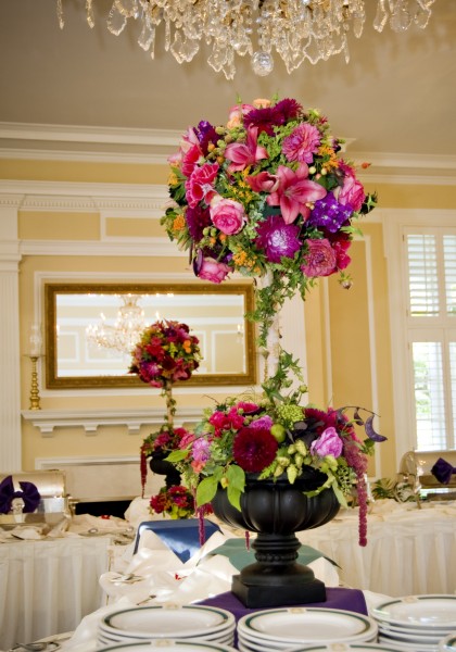 Flower topiary wedding
