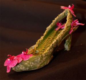 botanical shoe  with orchids and ferns 6, Françoise Weeks