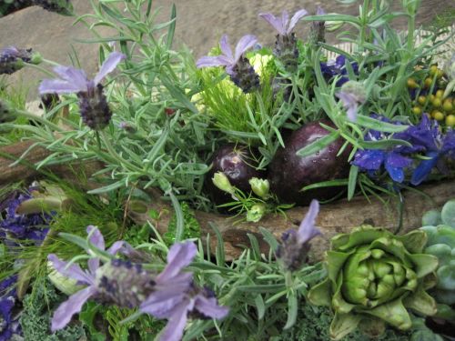 edible arrangement 4 with artichokes, eggplants, herbs, Home garden & Patio Sho