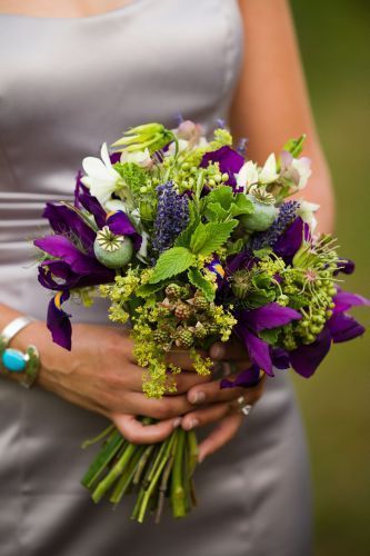 green and purple bouquet with purple flowers and texture, Ponzi Vineyard, Françoise Weeks 2-1