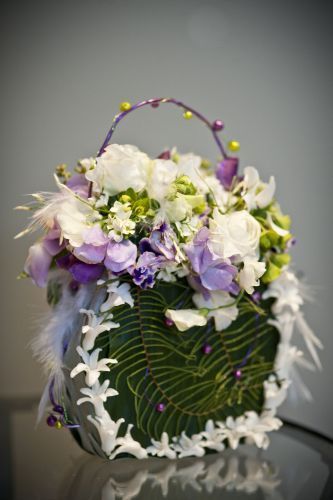 white and lavender flower purse, Françoise Weeks