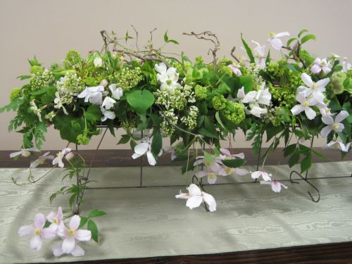 lilacs, viburnum, clematis, texture, Françoise Weeks