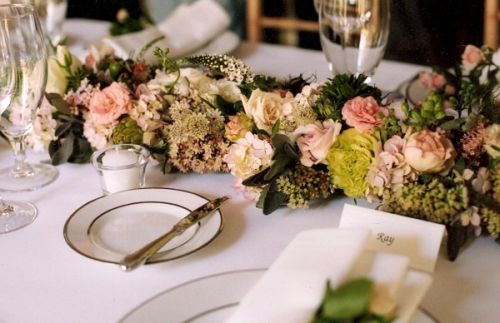 white and blush flower garland for head table, Françoise Weeks