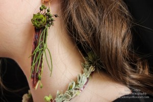 botanical earrings, succulents and textures, Francoise Weeks