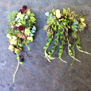 botanical earrings - with textures, Francoise Weeks