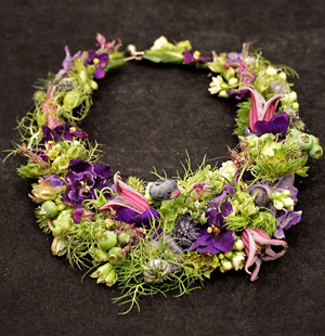Botanical necklace for demo at FSFA June 2015, Francoise Weeks
